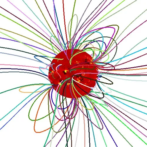 Traces of the magnetic field lines with photospheric field contours
