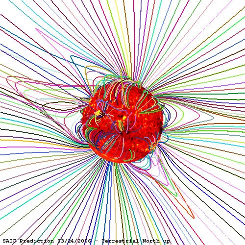 Traces of the magnetic field lines with photospheric field contours