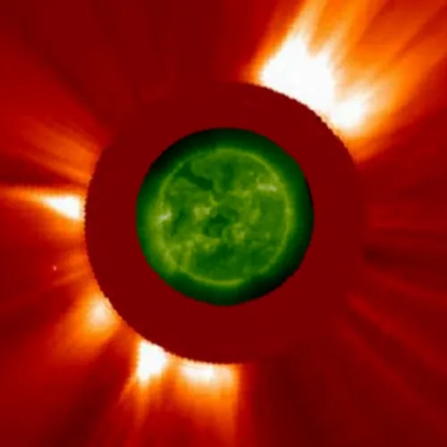 Composite of a LASCO C2 image and an EIT image