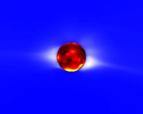 Predicted polarization brightness, solar north up