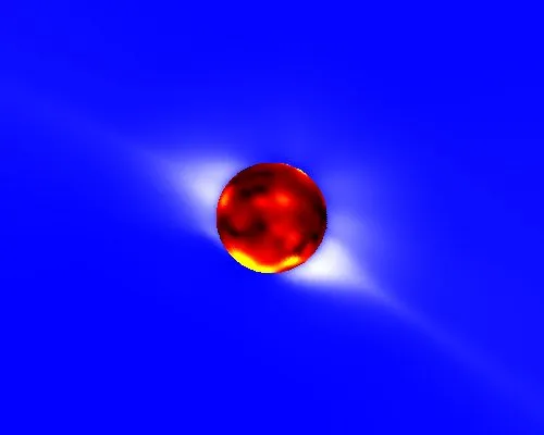 Predicted polarization brightness, terrestrial north up