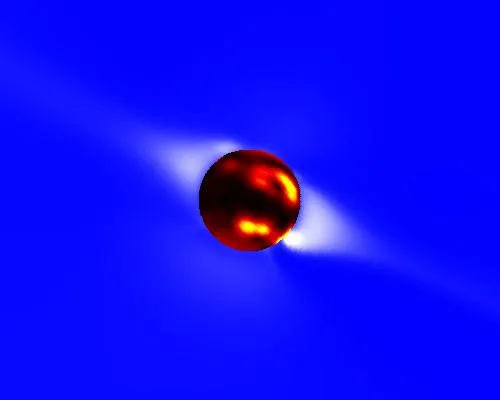 Predicted polarization brightness, terrestrial north up