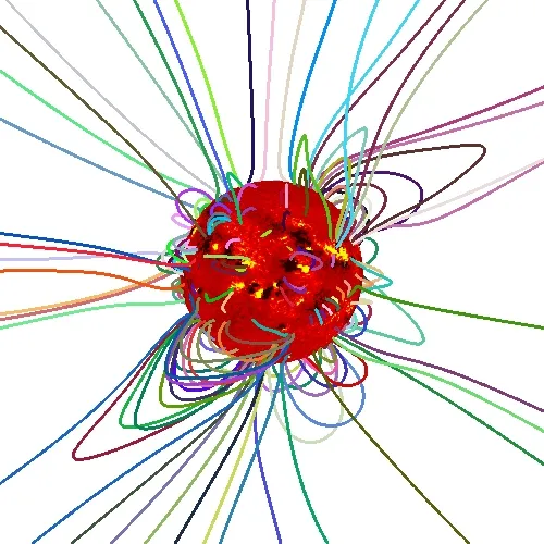 Traces of the magnetic field lines with photospheric field contours