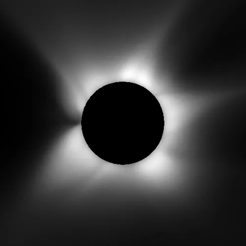 Predicted polarization brightness, terrestrial north up
