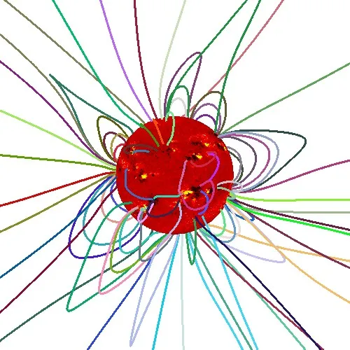 Traces of the magnetic field lines with photospheric field contours