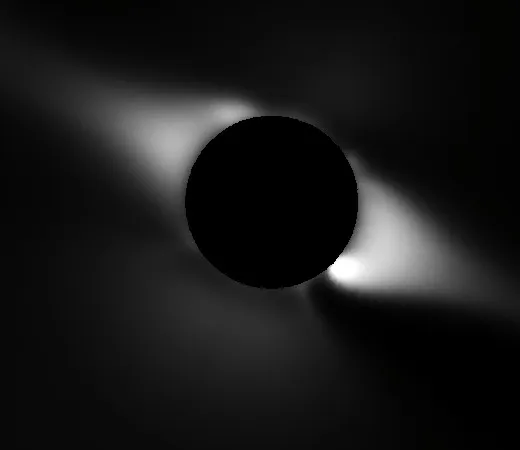 Predicted polarization brightness at the approximate eclipse time