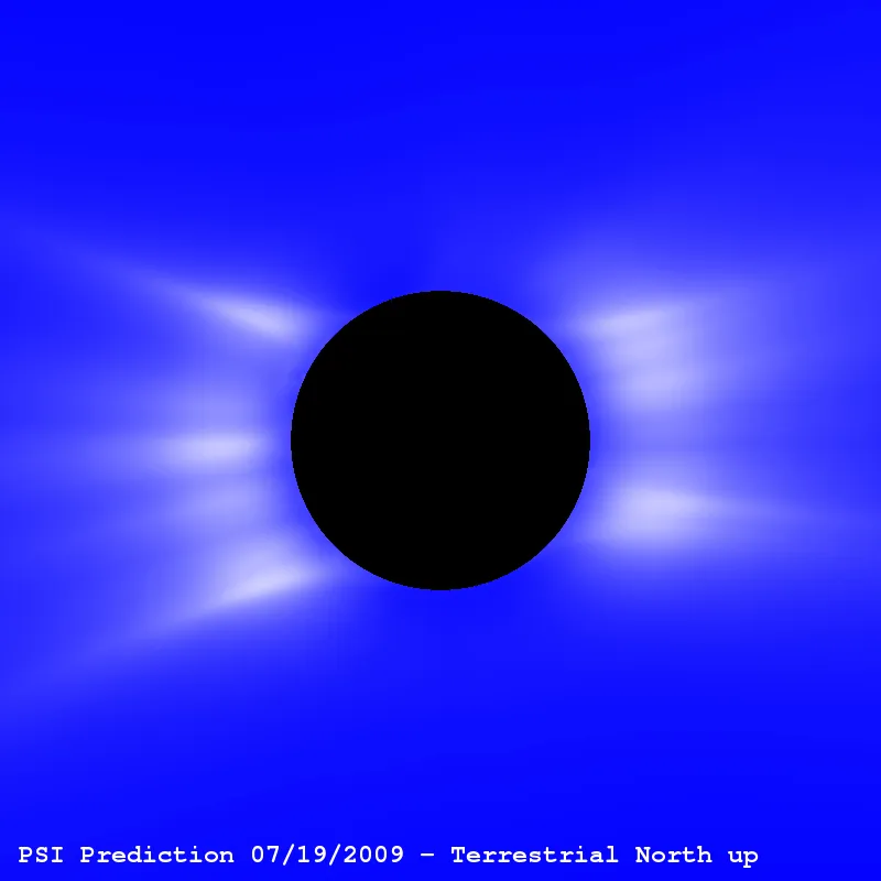Predicted polarization brightness with photospheric field contours