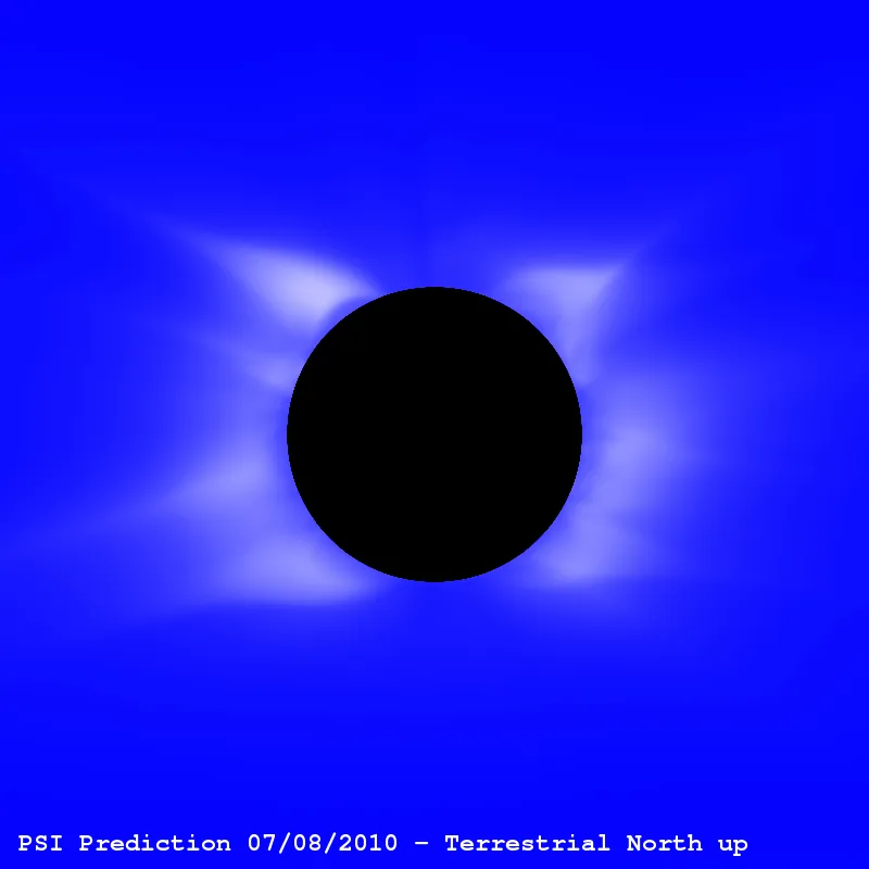 Predicted polarization brightness with photospheric field contours