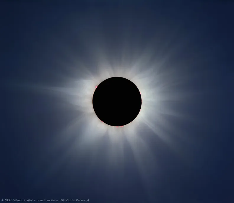 Composite eclipse image from Zambia by Wendy Carlos and Jonathan Kern